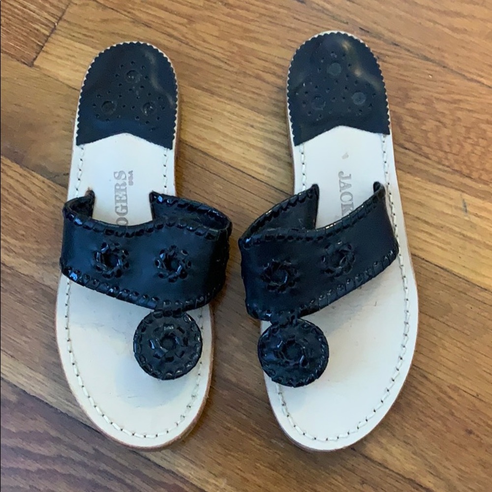 Jack Rogers Black Sandals Sz 6.5